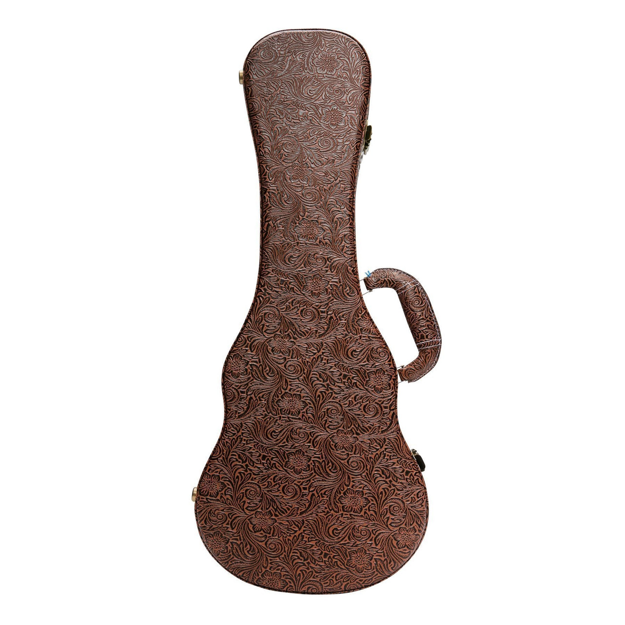 Tiki Deluxe Shaped Concert Ukulele Hard Case (Paisley Brown)