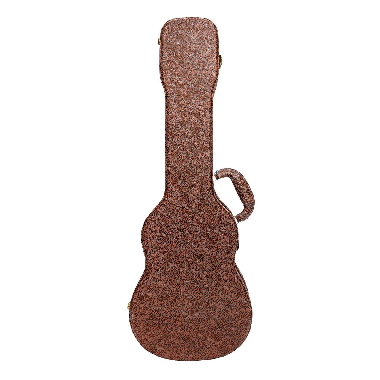 Tiki Deluxe Shaped Baritone Ukulele Hard Case (Paisley Brown)