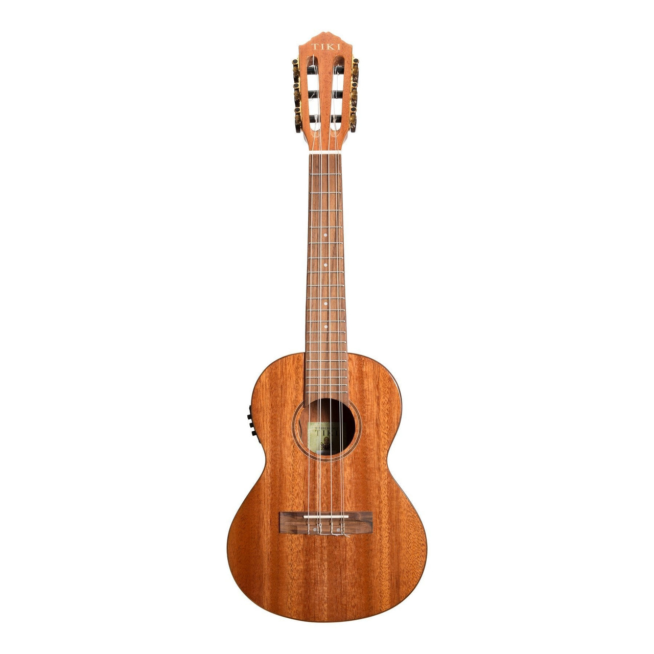 Tiki 6 String Mahogany Solid Top Electric Ukulele with Hard Case (Natural Gloss)