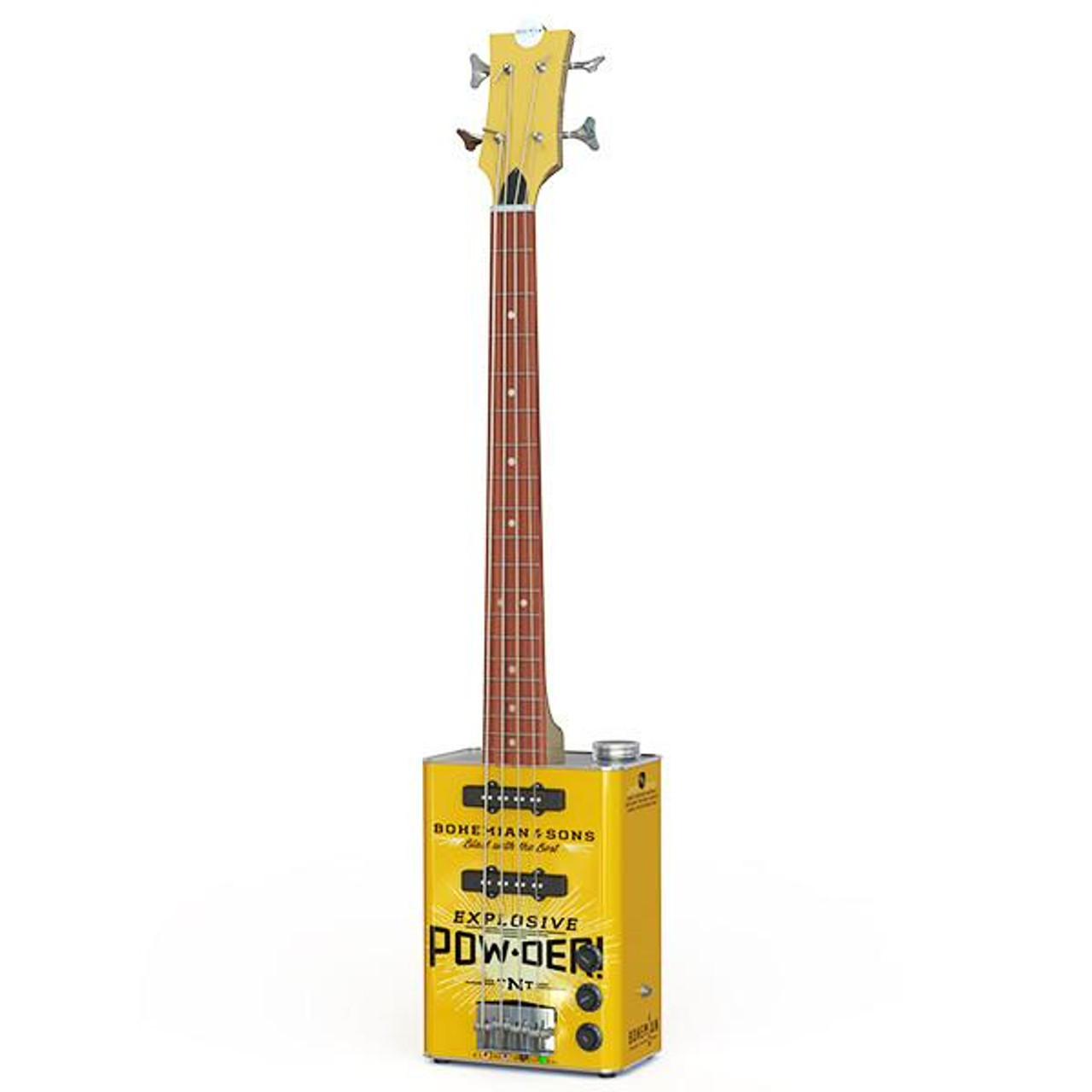 Bohemian Motor Oil Electric Bass Guitar 2x Single Coil Pickups