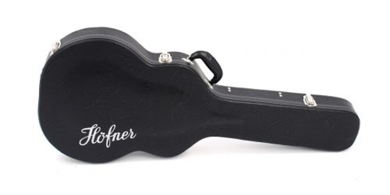 Hofner Verythin Electric Bass, Long Scale, Transparent Dark Cherry Burst, 2x Humbucker Pickups, With Case