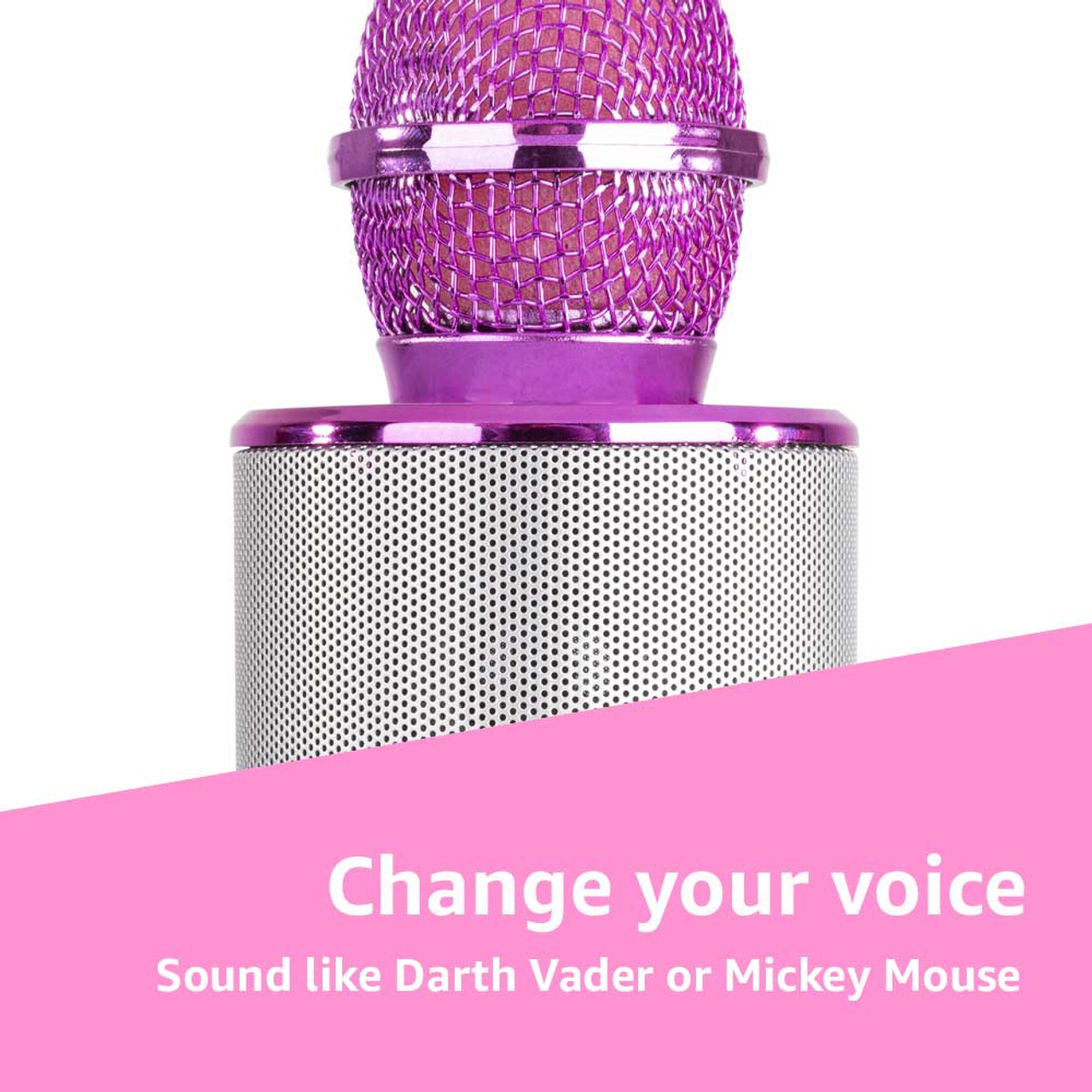 MAX KM15P Karaoke Microphone BT/MP3 LED Pink