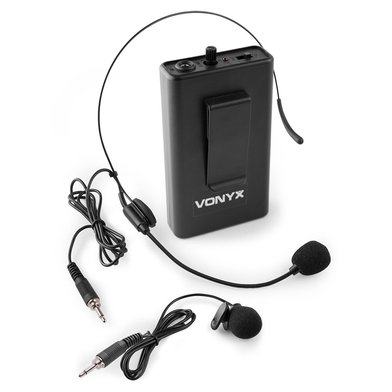 Vonyx BP12 Bodypack with Headset and Lapel Microphone