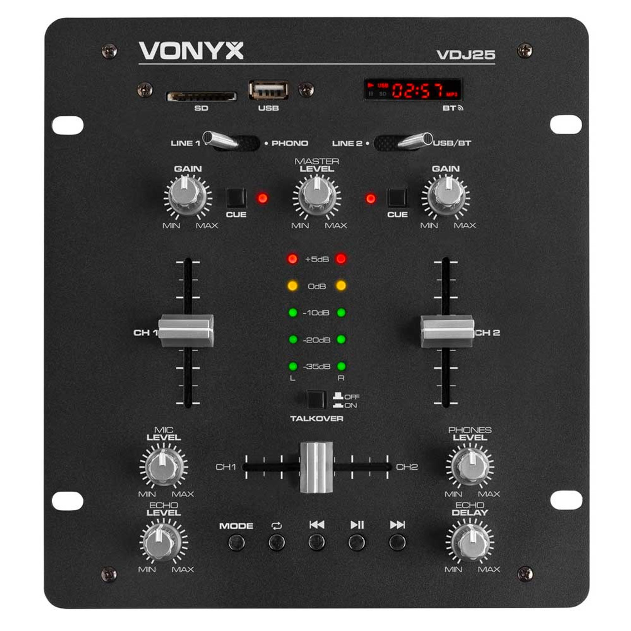 Vonyx 2 Channel Mixer with Amplifier