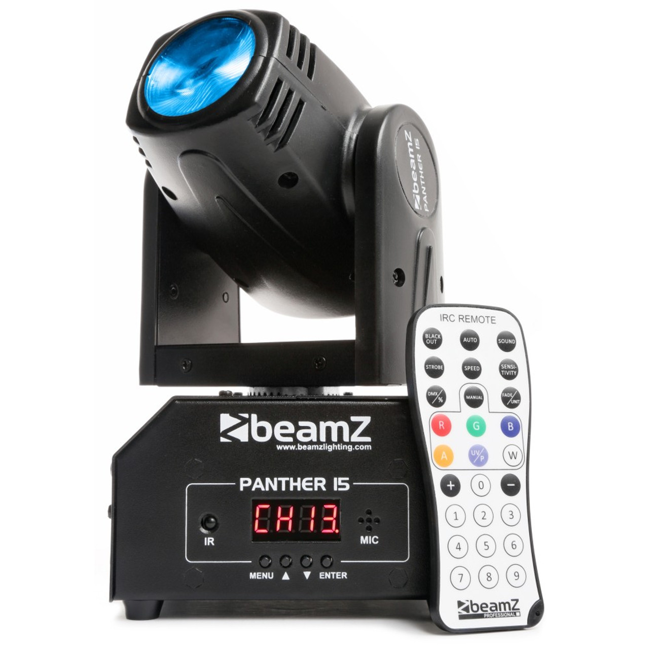 Beamz Panther 15 LED Beam Moving Head IRC