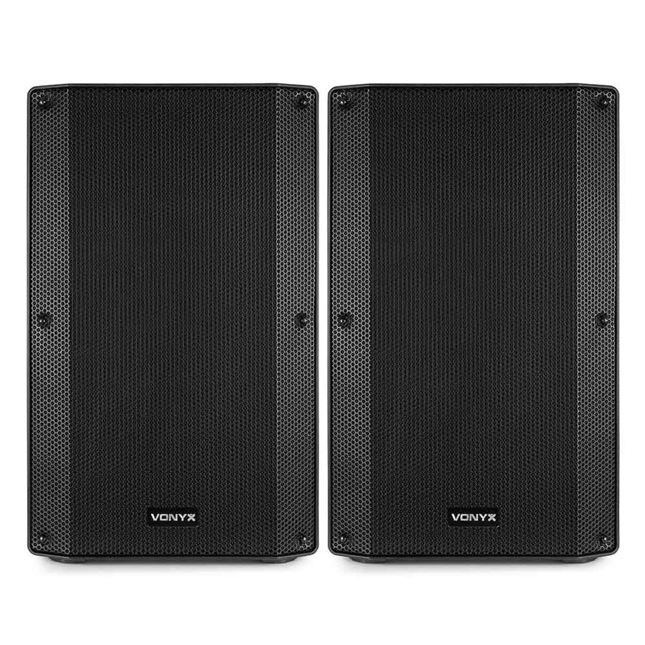 Vonyx VSA12 Pair SS-Kit – (2x) 12″ Inch 800W Active Speakers with SS-Kit