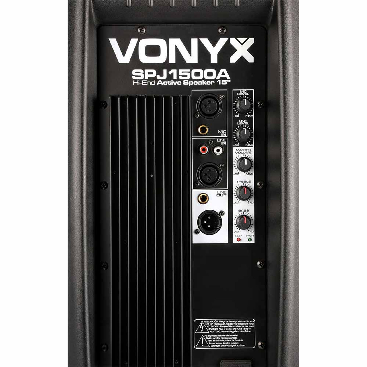 Vonyx SPJ-1500A Pair – (2x) 15″ Inch 800W Hi-End Active PA Speakers With SS-Kit Speaker Stands