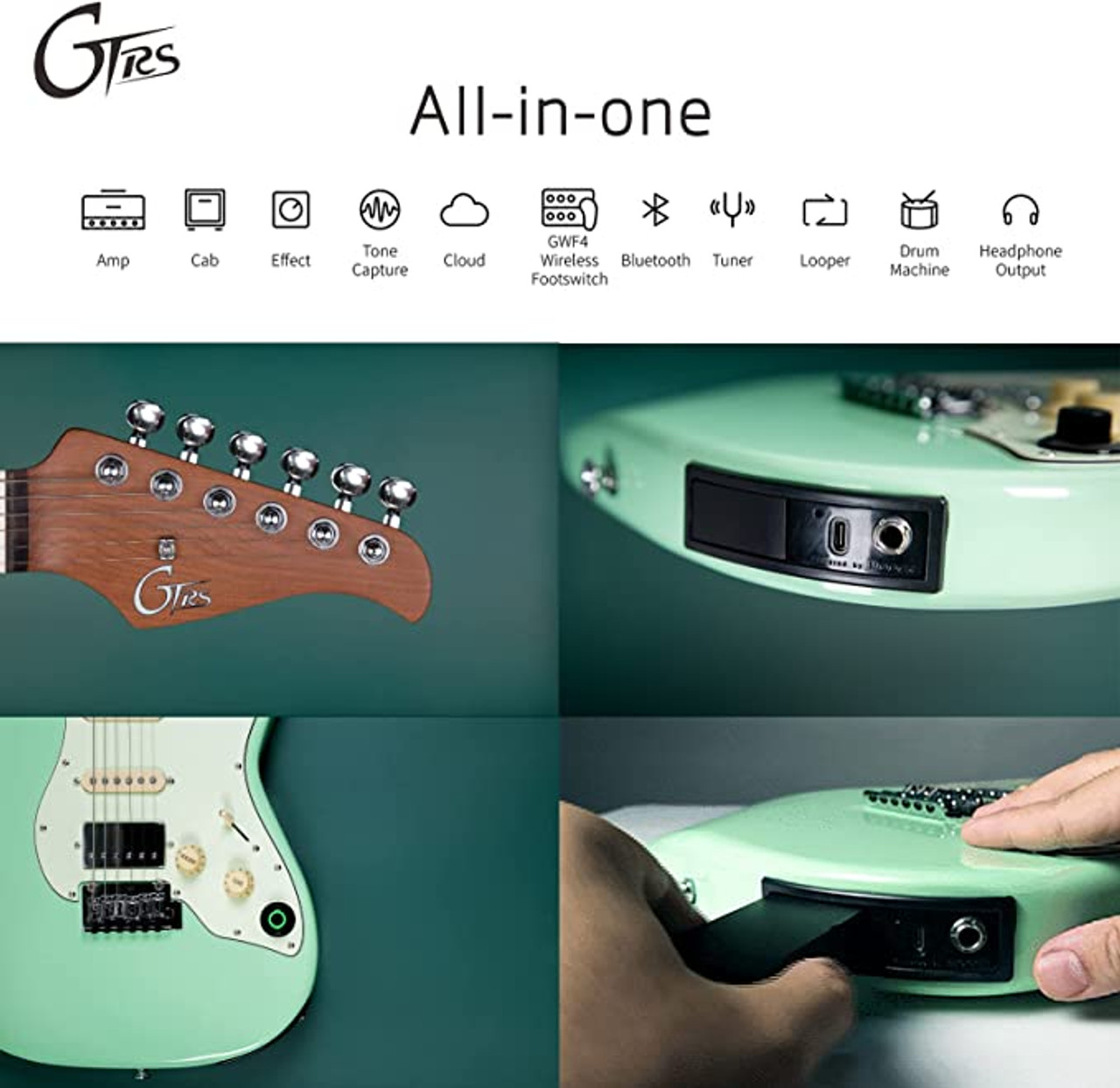 Mooer GTRS S801 Intelligent Guitar (Surf Green)