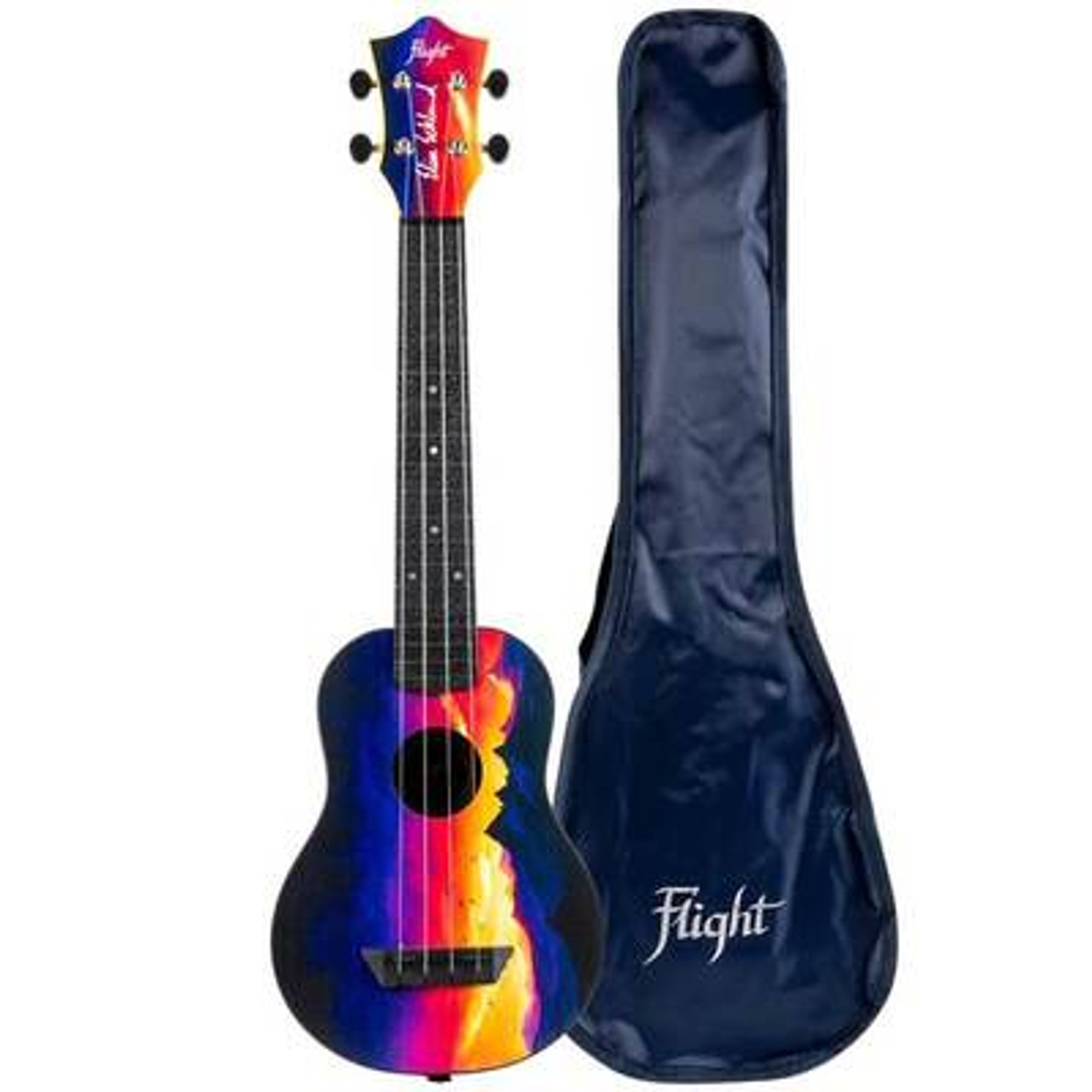 Flight TUSL-EE Sunset Ecklund Travel Soprano Longneck Uke