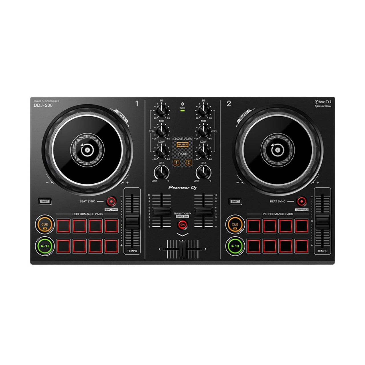 Pioneer PDJ-DDJ-200 Smart DJ Controller Portable & Lightweight 2-Channel with Bluetooth