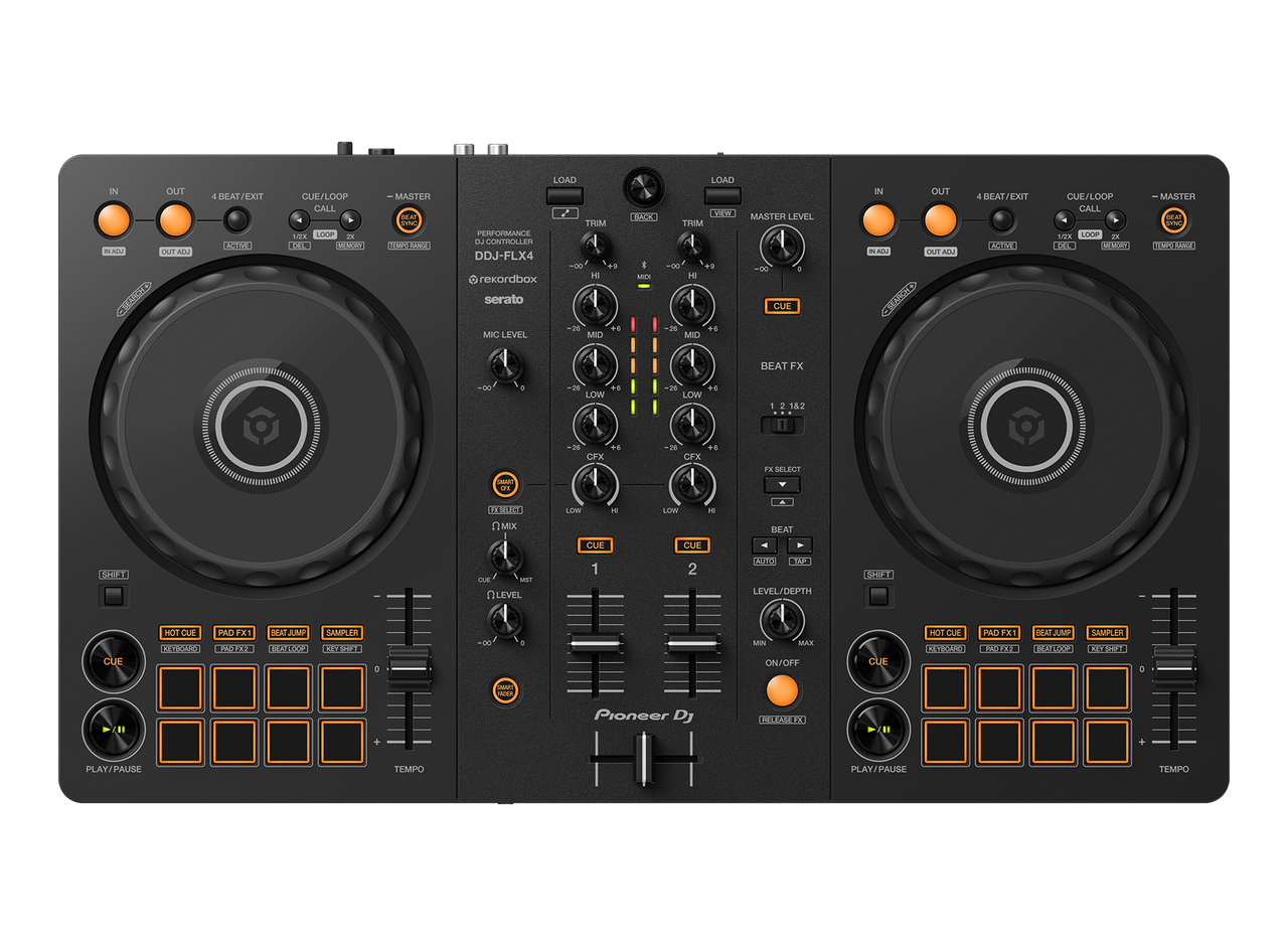 Pioneer DDJFLX4 2-Channel DJ Controller for Rekordbox & Serato DJ (Black)