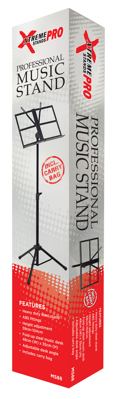 XTREME PRO MS88 Heavy duty black music stand.