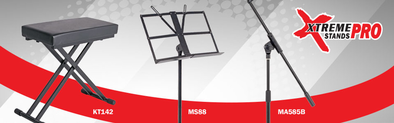 XTREME PRO MS88 Heavy duty black music stand.