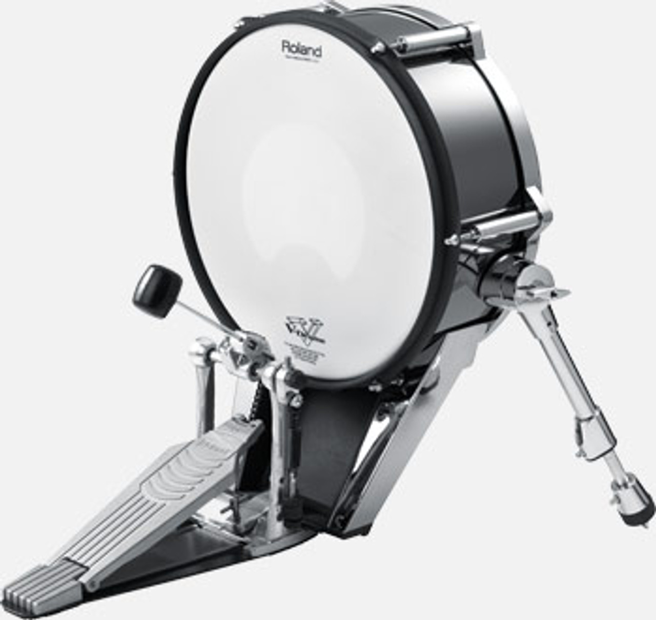 Enlarged (14-inch) bass-drum with solid-metal frame.