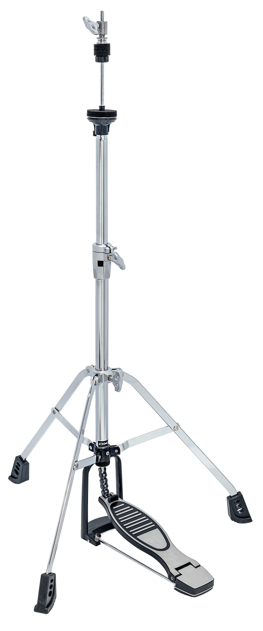 Lightweight with single braced legs. Chain drive pulley mechanism for smooth action. Ergo style memory locks. Hi-Hat tension adjustable clutch.
