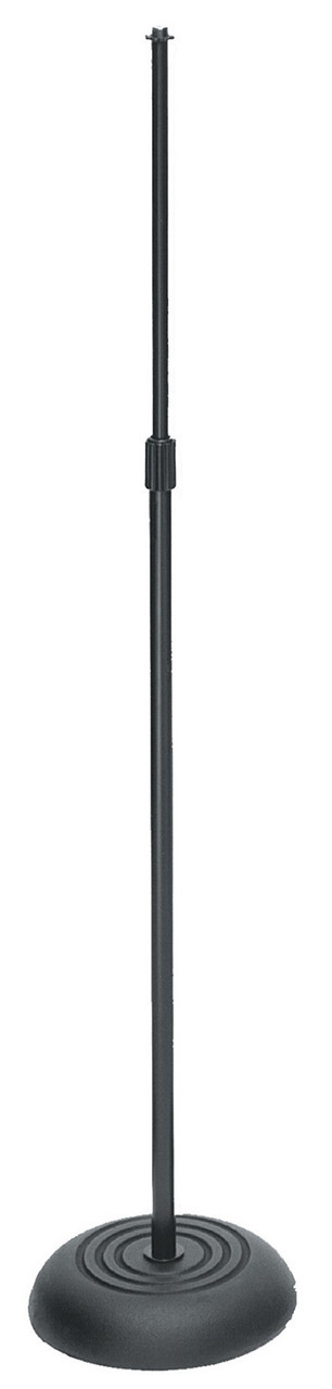 On Stage Straight Mic Stand with Weighted Round Base in Black