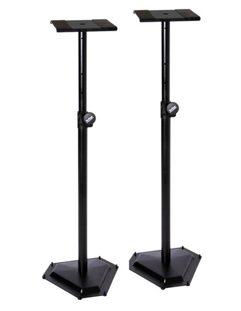 On Stage Pair of Near-Field Studio Monitor Stands with Weighted Hex Base