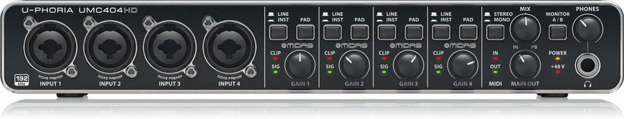 The Behringer U-phoria Umc404hd Interface