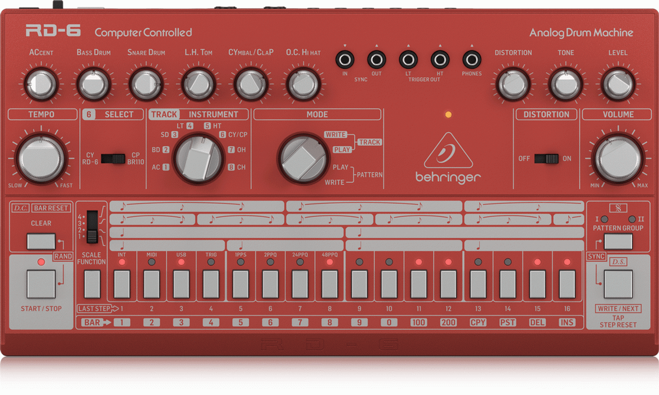 The Behringer RD6 RD Analog Drum Machine