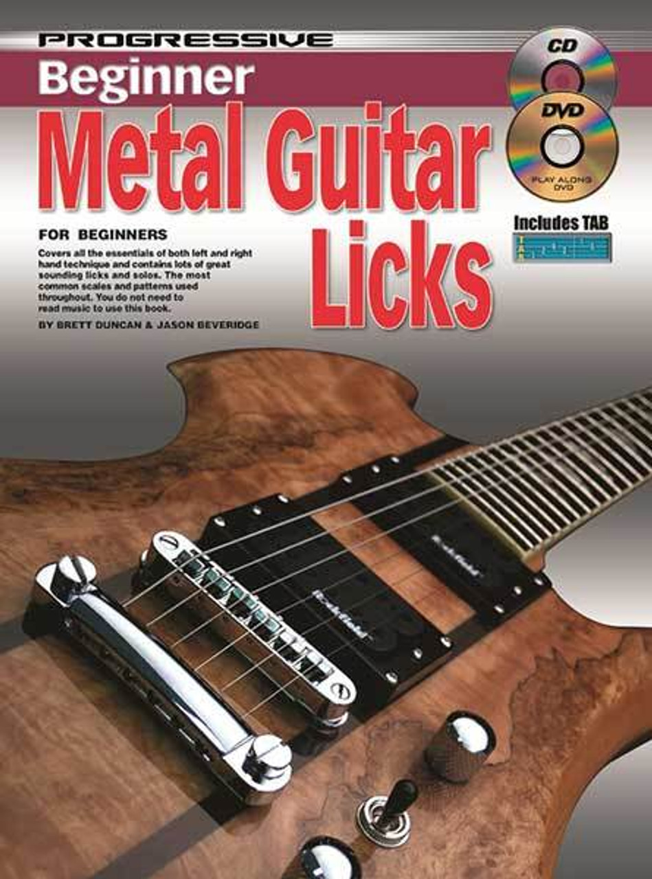 Progressive Beginner Metal Guitar Licks Book/CD/DVD