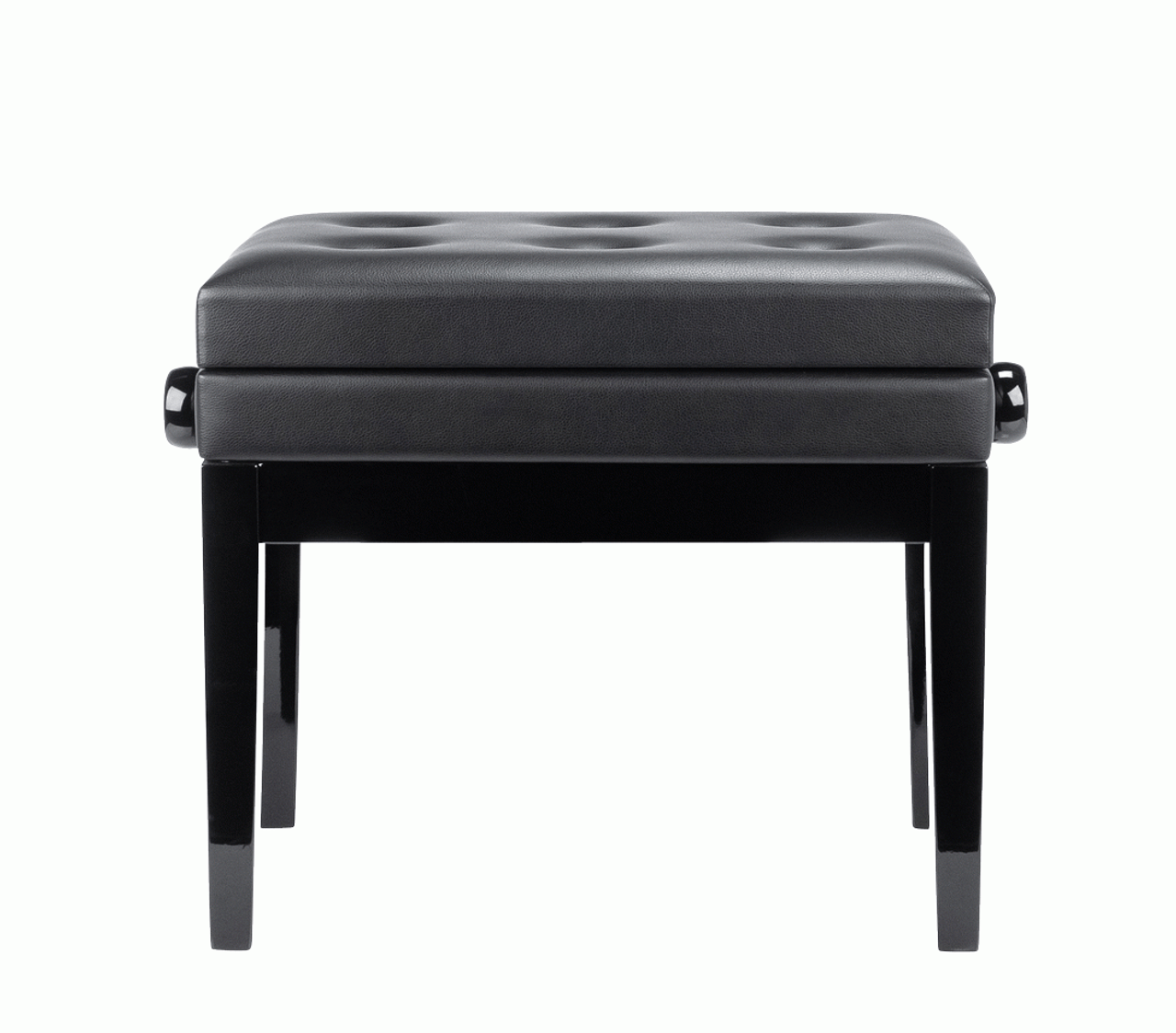 Beale BPB220BK Plush Cushion Piano Bench with Storage in Black