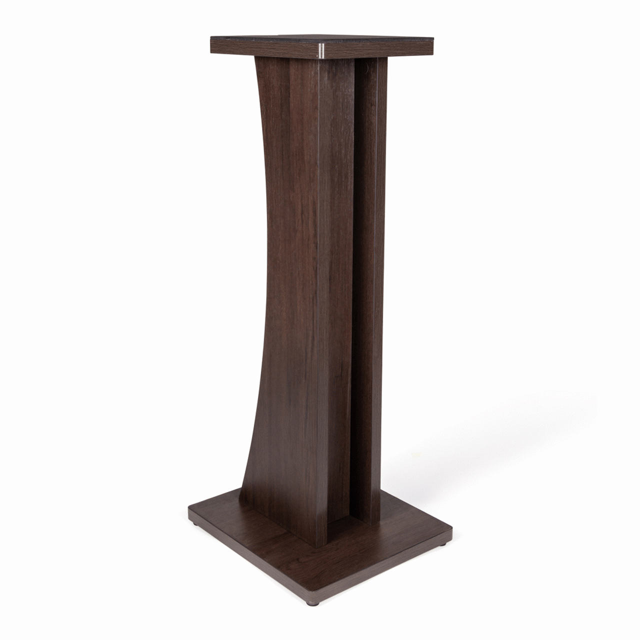 The Gator GFWELITESPKSTMNBRN Frameworks Elite Series Floor-Standing Studio Monitor Speaker Stand in Dark Walnut Brown Finish