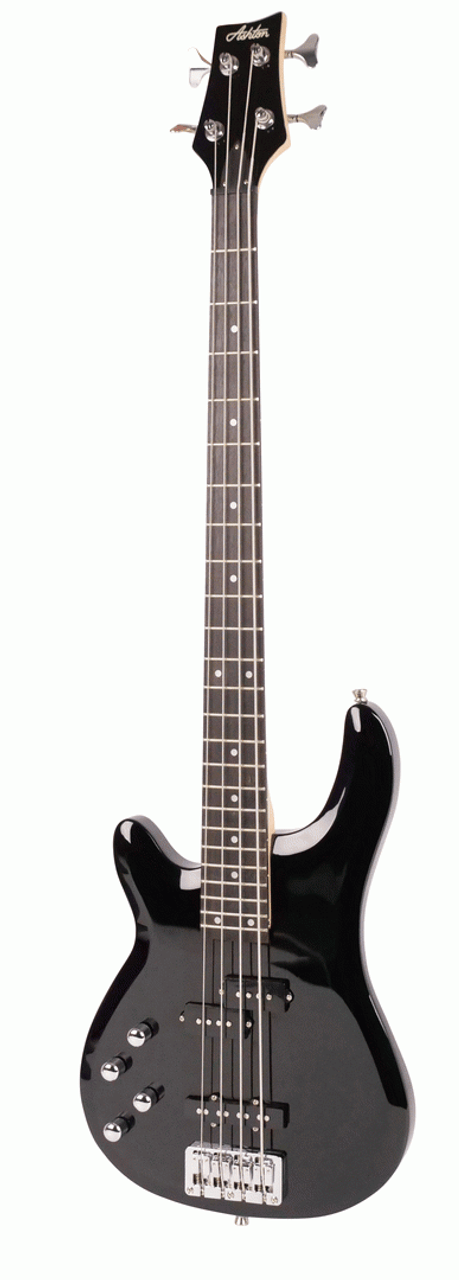 Ashton AB4LBK Left Handed Bass Guitar in Black