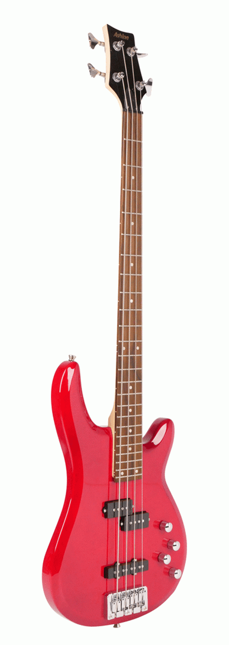 Ashton AB4TRD Bass Guitar in Red