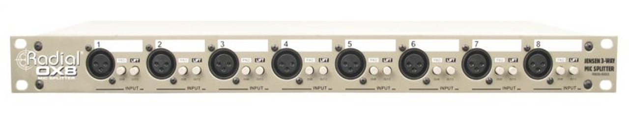 8 channel mic splitter with Jensen isolation transformers, D-subs & XLRs