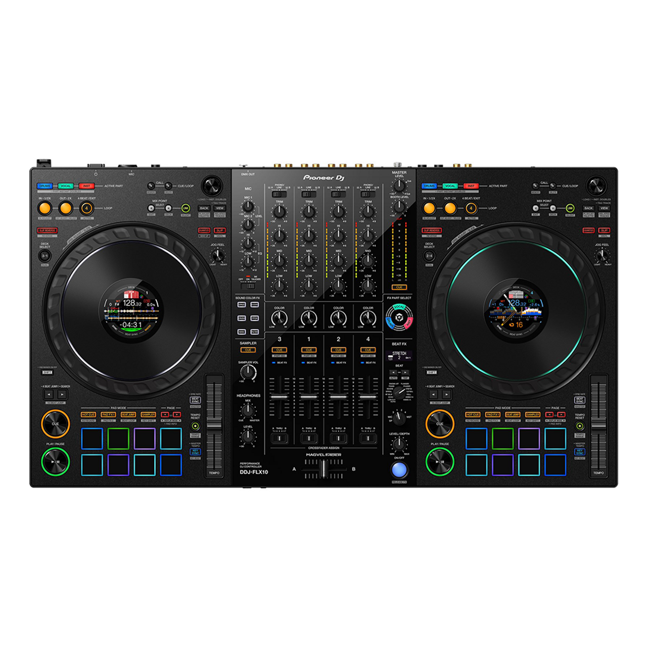 Pioneer DJ DDJ-FLX10 4-channel DJ performance controller for multiple DJ applications (Black)
