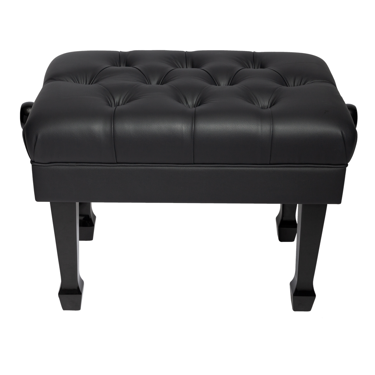 Crown Deluxe Skirted & Tufted Hydraulic Height Adjustable Piano Bench (Black)