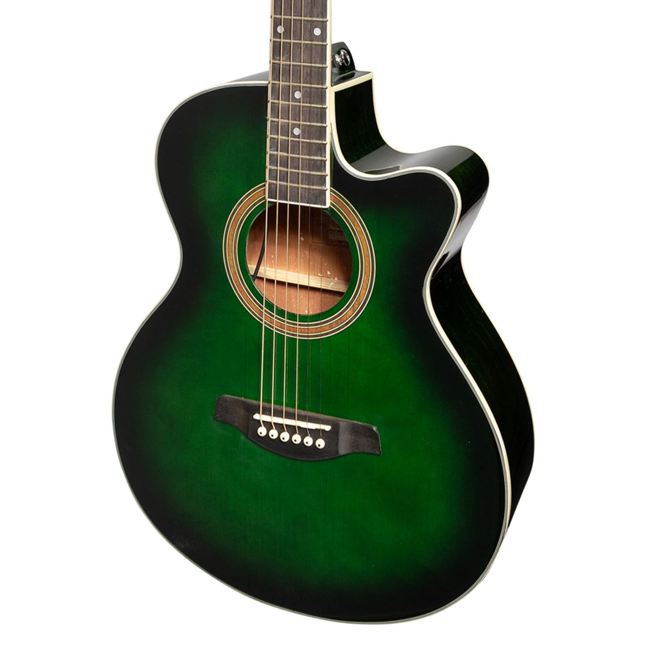 Martinez '41 Series' Folk Size Cutaway Acoustic-Electric Guitar (Green Burst)