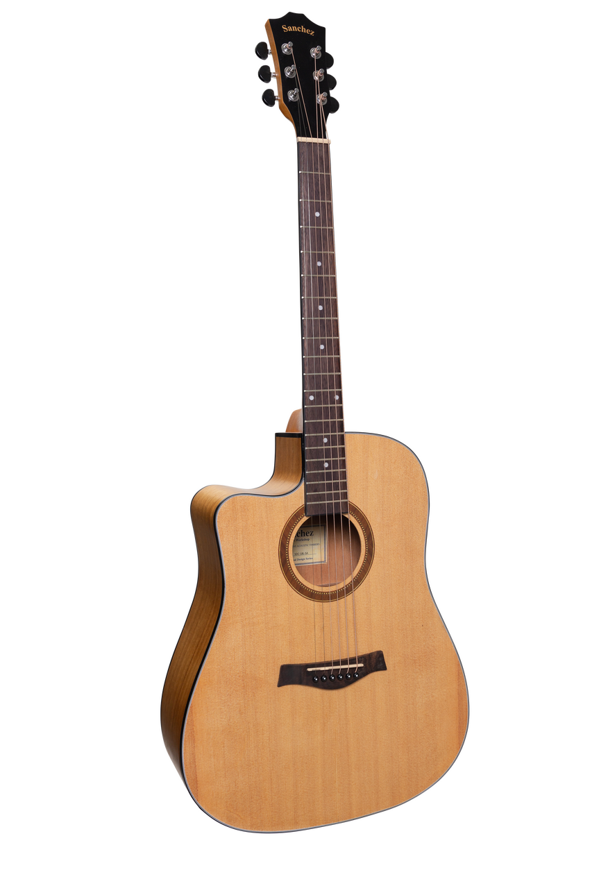 Sanchez Left Handed Acoustic-Electric Dreadnought Cutaway Guitar Pack (Spruce/Acacia)