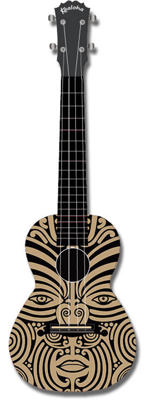 Kealoha "Face Art" Design Concert Ukulele with Black ABS Resin Body