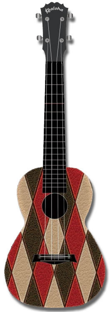 Kealoha "Harlequin" Design Concert Ukulele with Black ABS Resin Body