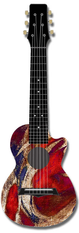 Kealoha Guitalele in Surfing USA Design with Black ABS Resin Body