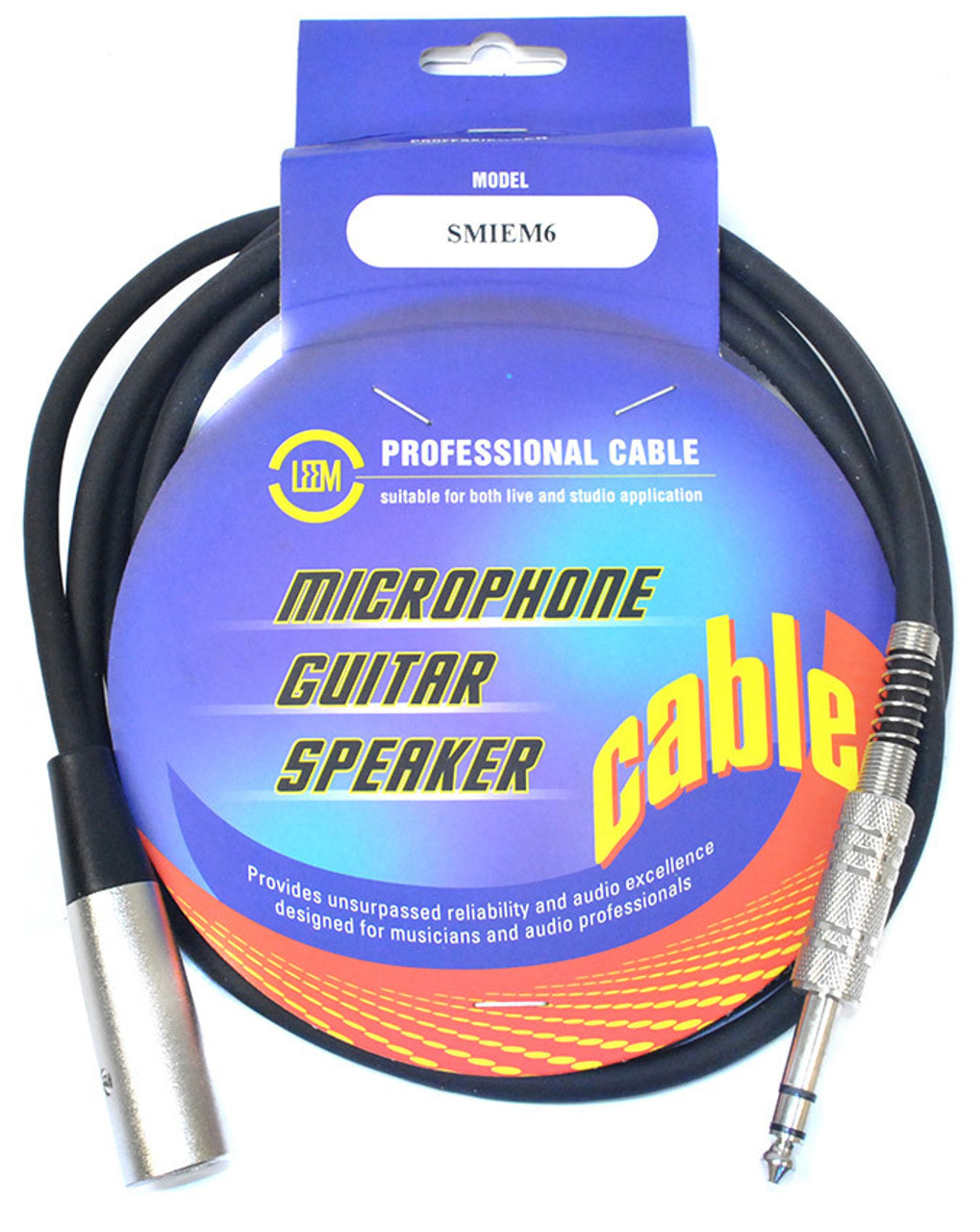 Leem 6ft Microphone Cable (1/4" Straight TRS - XLR Male)