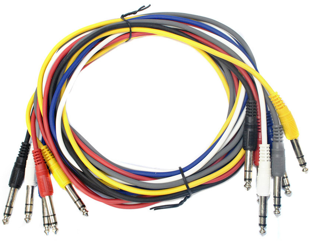 Leem 6ft Stereo Patch Cables 6pk (1/4" Stereo Jack Plug  - 1/4" Stereo Jack Plug )