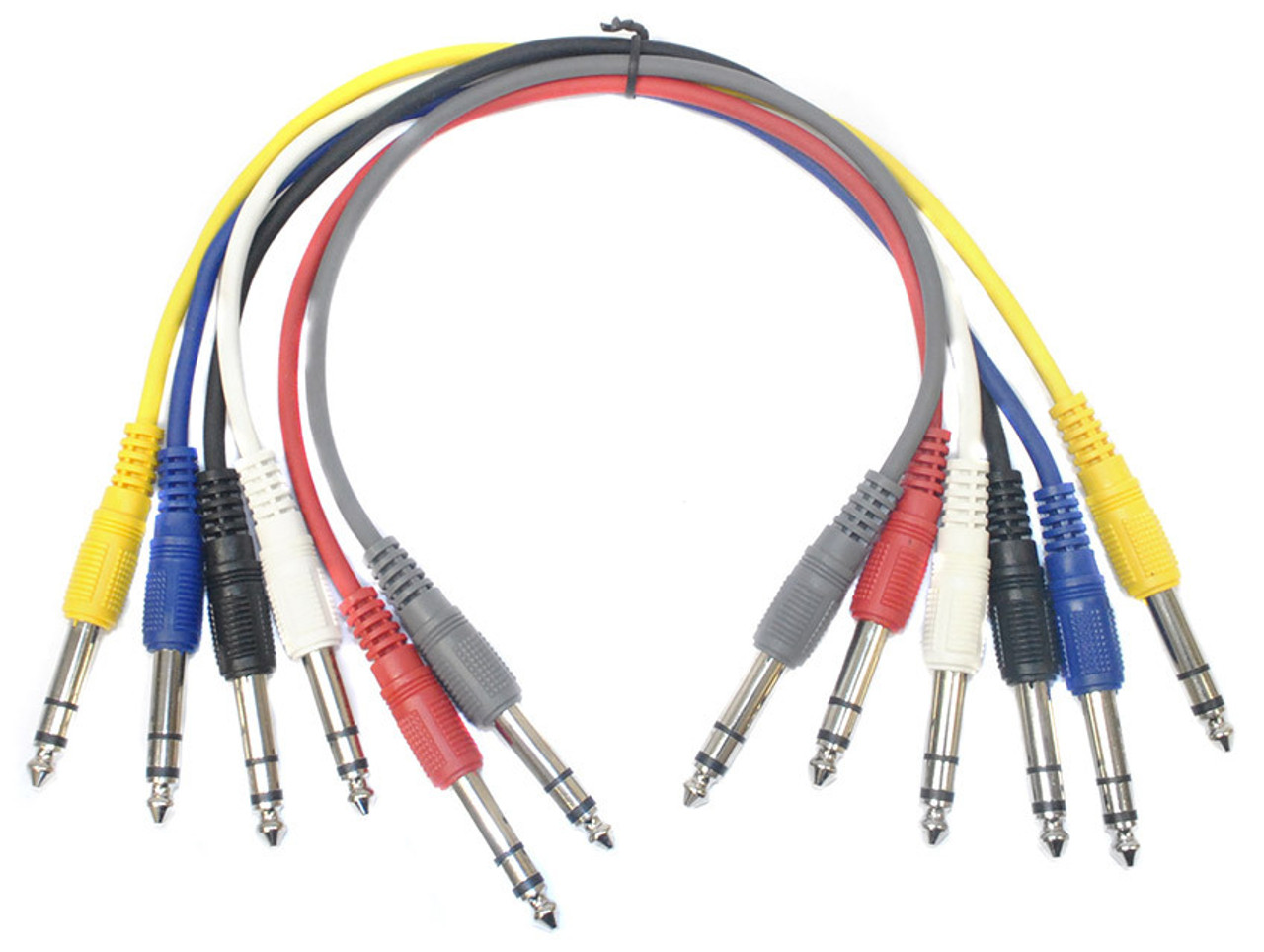 Leem 1ft Stereo Patch Cables 6pk (1/4" Stereo Jack Plug  - 1/4" Stereo Jack Plug )