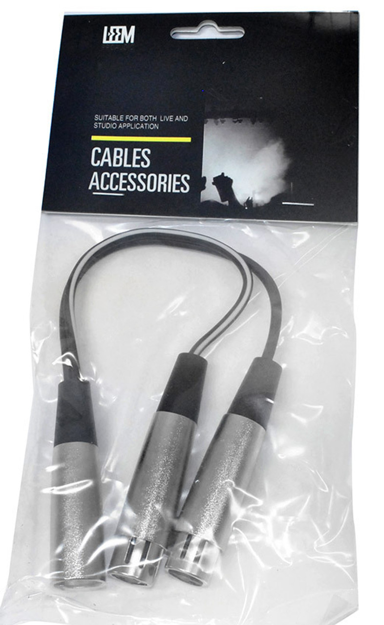 Leem 6" Y-Cable (XLR Male - 2 x XLR Female)