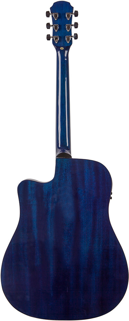 Aria ADW-01 Series Dreadnought AC/EL Guitar with Cutaway in Blue Shade Gloss Finish