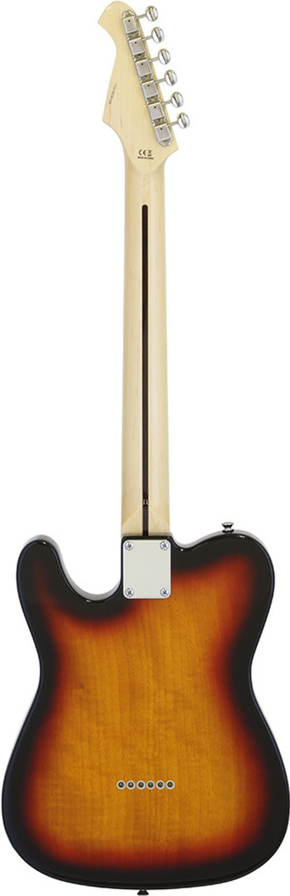 Aria 615-TL Series Semi-Hollow Electric Guitar in 3-Tone Sunburst Gloss