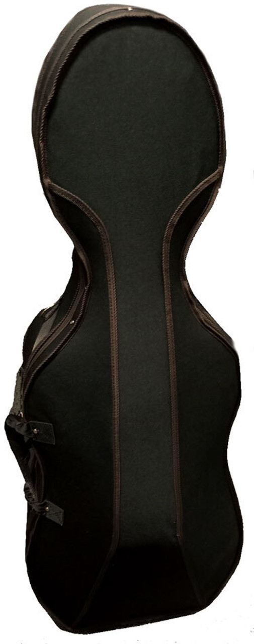 MBT 1/4 Size Hard-Foam Cello Case with Wheels in Black/Brown