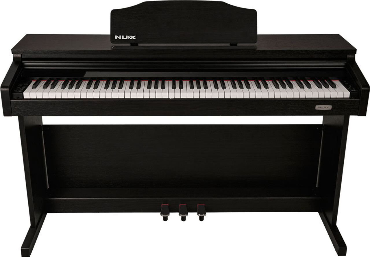 NU-X WK520 Upright 88-Key Digital Piano with Slide-Top in Dark Wood Finish