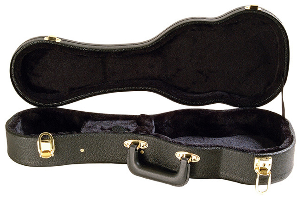 On Stage Shaped Soprano Ukulele Hardcase in Black