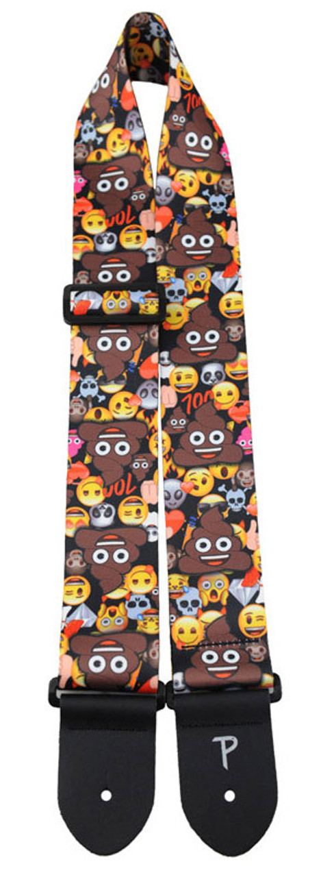 Perris 2.5" Polyester "Poop On Emoji Collage" Licensed Guitar Strap