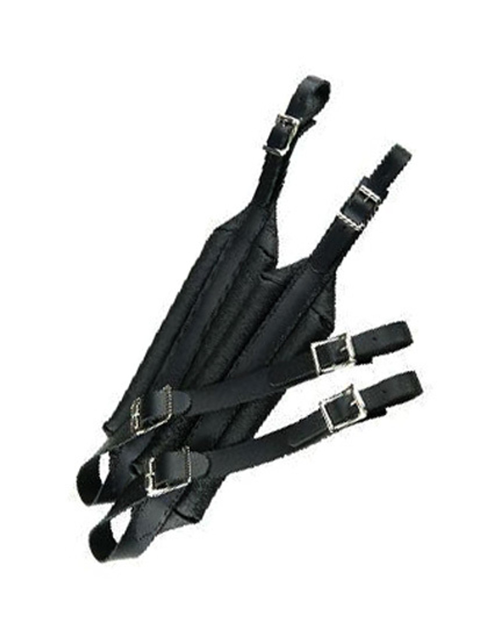 Perris Leather Padded Junior-Size Accordian Strap in Black