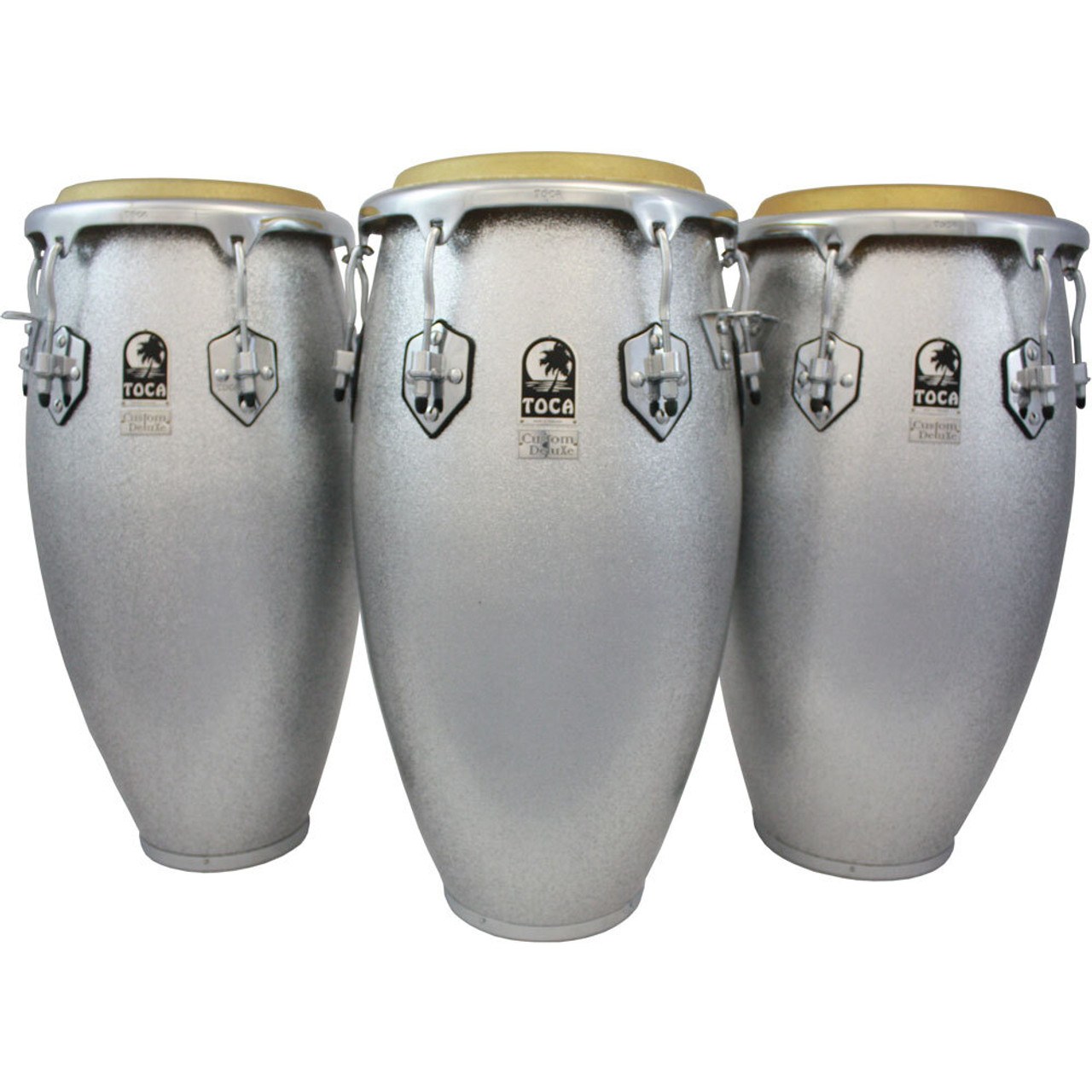 Toca Custom Deluxe Series 11" Fiberglass Quinto in Silver Sparkle Finish