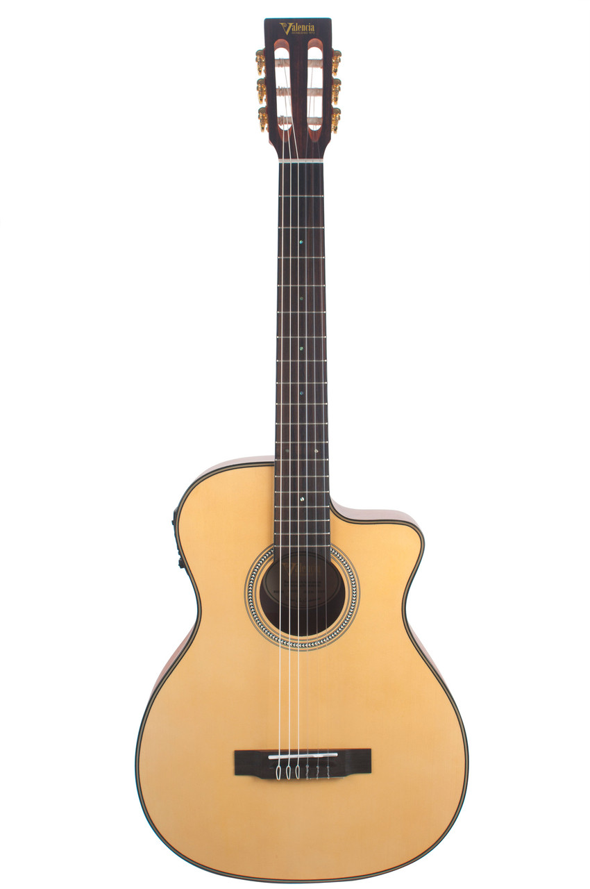 Valencia VA434CE Nylon Acoustic Guitar  - Cutaway, Electric Acoustic