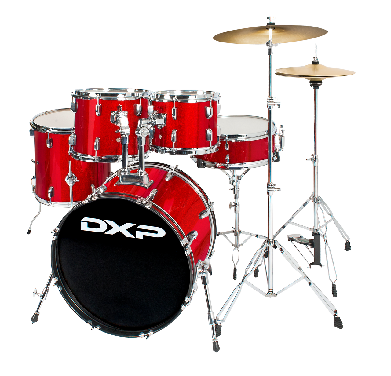 DXP TX06PCAS5 Piece Drum Kit Package with Cymbals & Drum Throne.